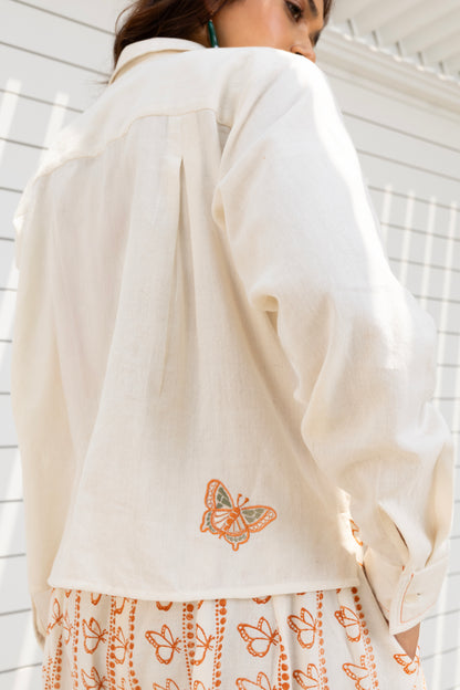 Butterfly Printed Wide-Leg Pants