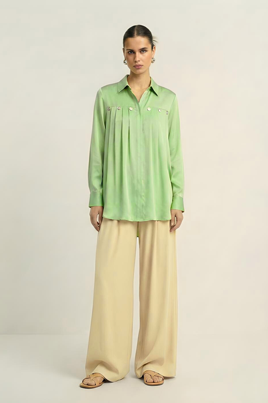 Gather Shirt - Ash Green