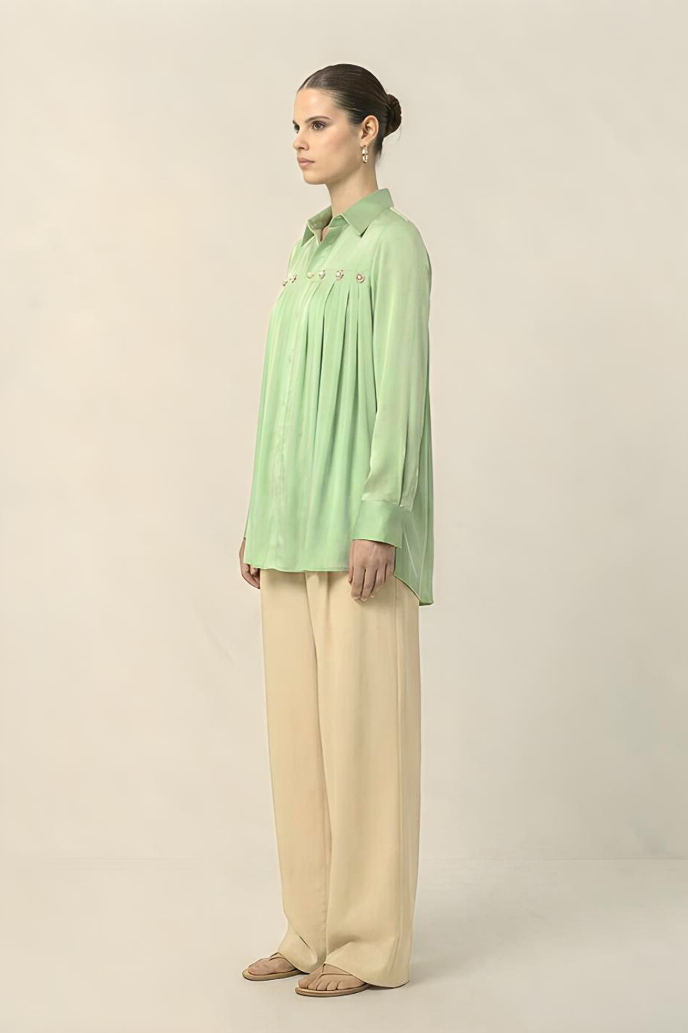 Gather Shirt - Ash Green