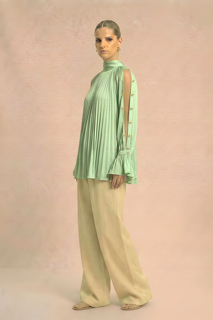 Halter Neck Blouse - Ash Green
