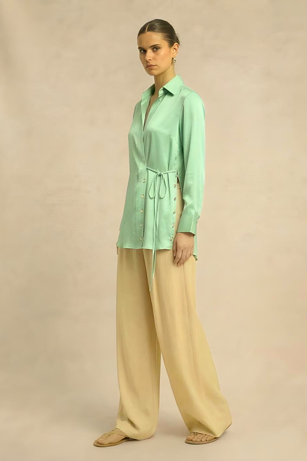 Wrap Blouse - Ash Green