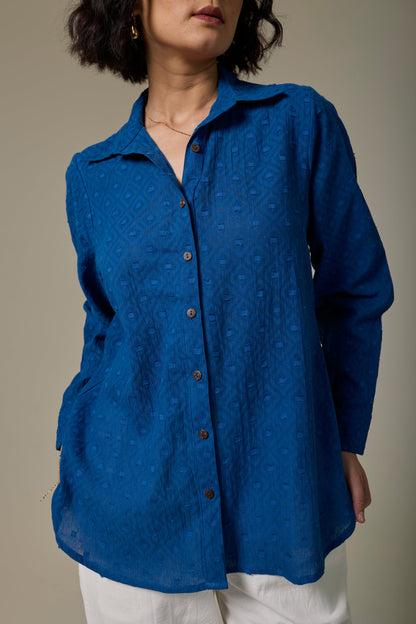 Sapphire Cotton Textured Shirt