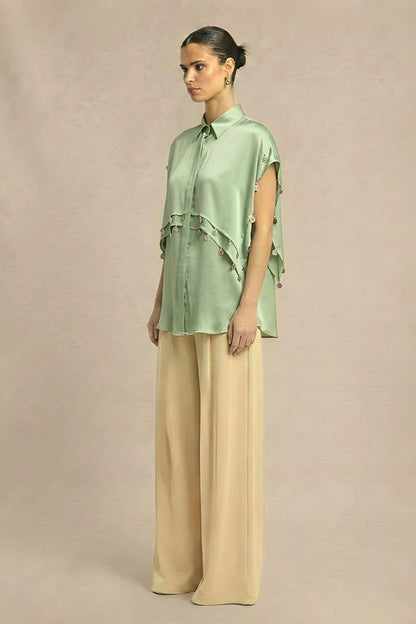Coin Flap Shirt - Ash Green