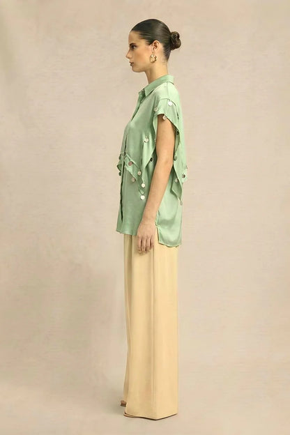 Coin Flap Shirt - Ash Green
