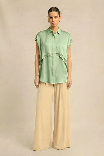 Coin Flap Shirt - Ash Green