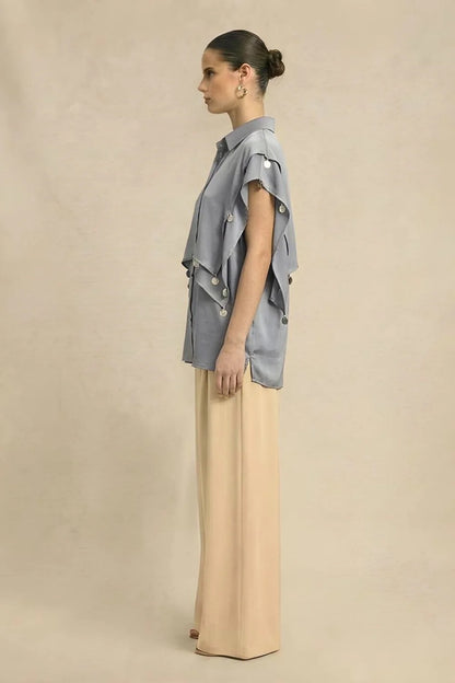 Coin Flap Shirt - Steel Grey