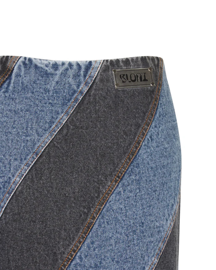 BLACK BLUE MERMAID DENIM SKIRT