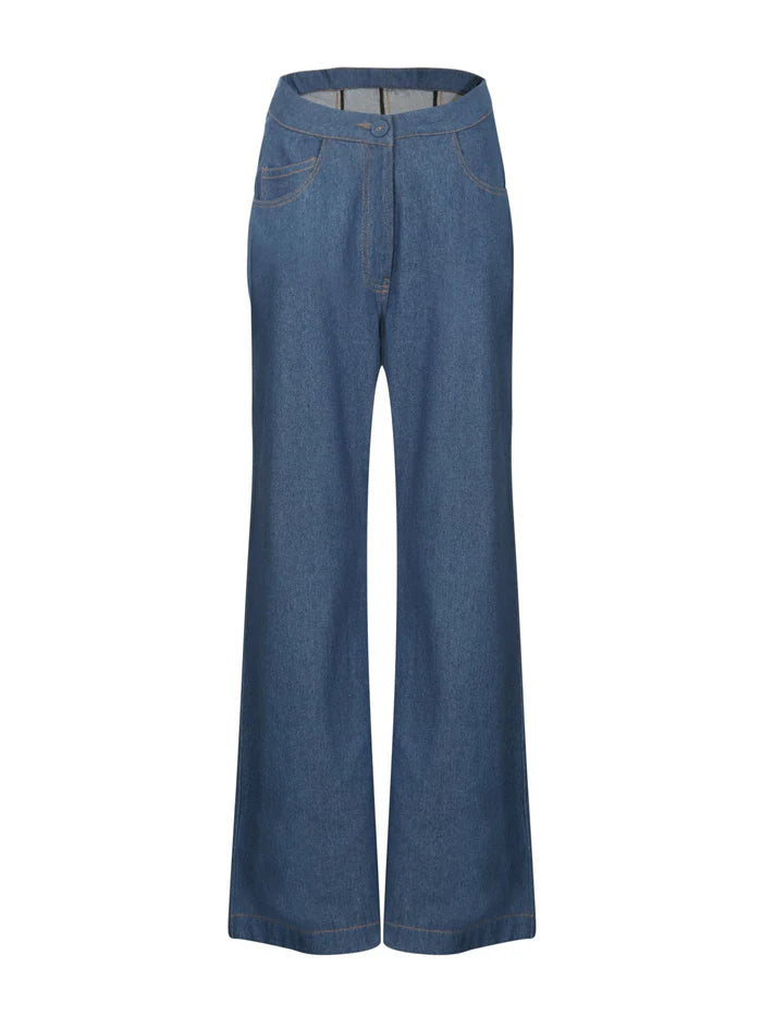DENIM DROP WAIST PANTS