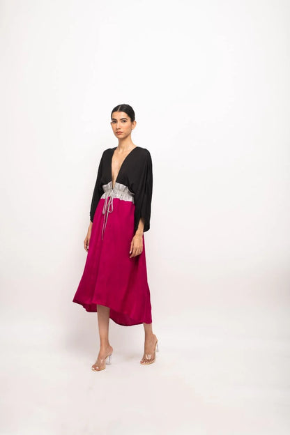 Black-Grey-Wine High Low Cape