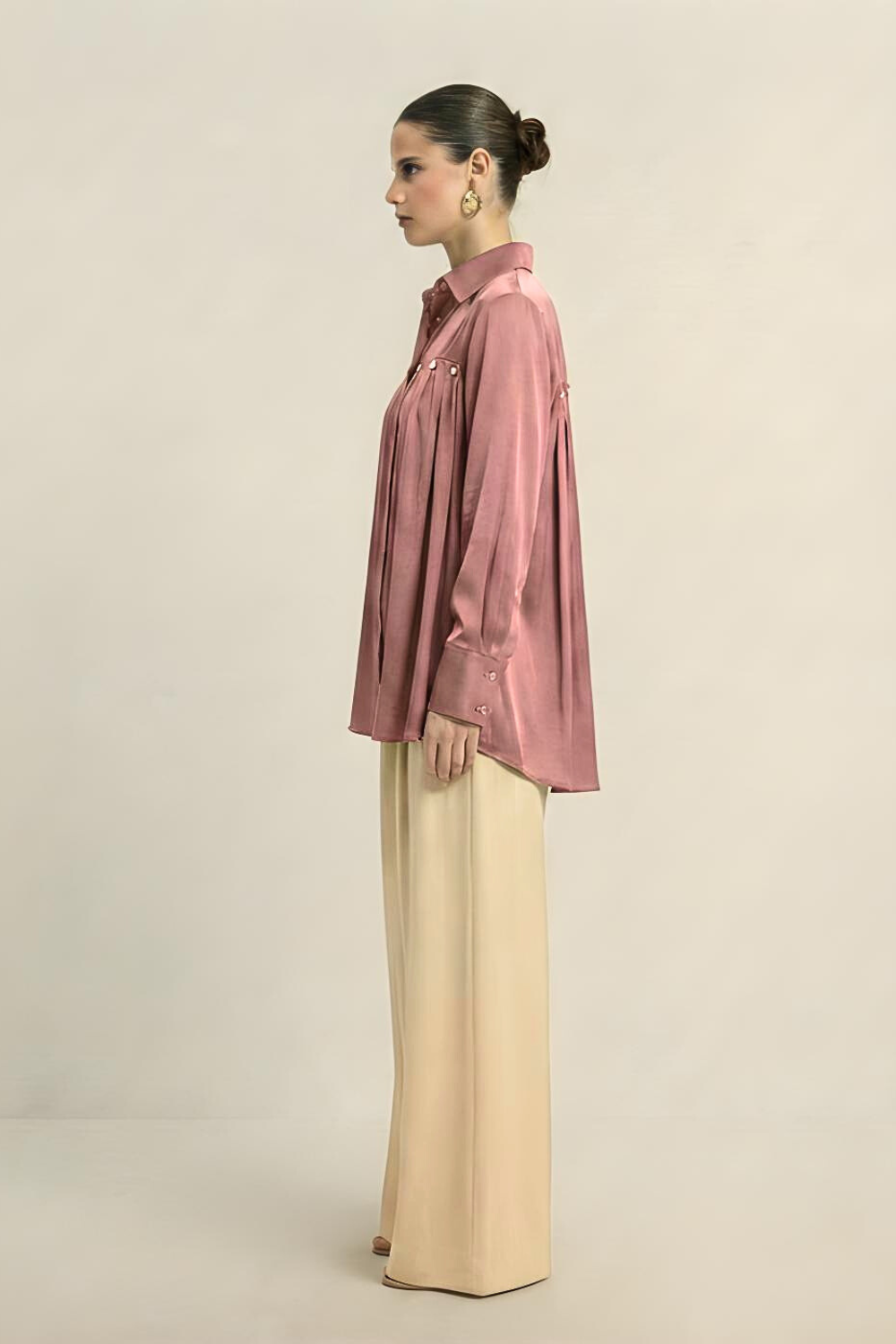 Gather Shirt - Brick Red