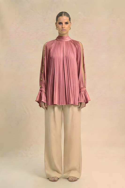 Halter Neck Blouse - Brick Red
