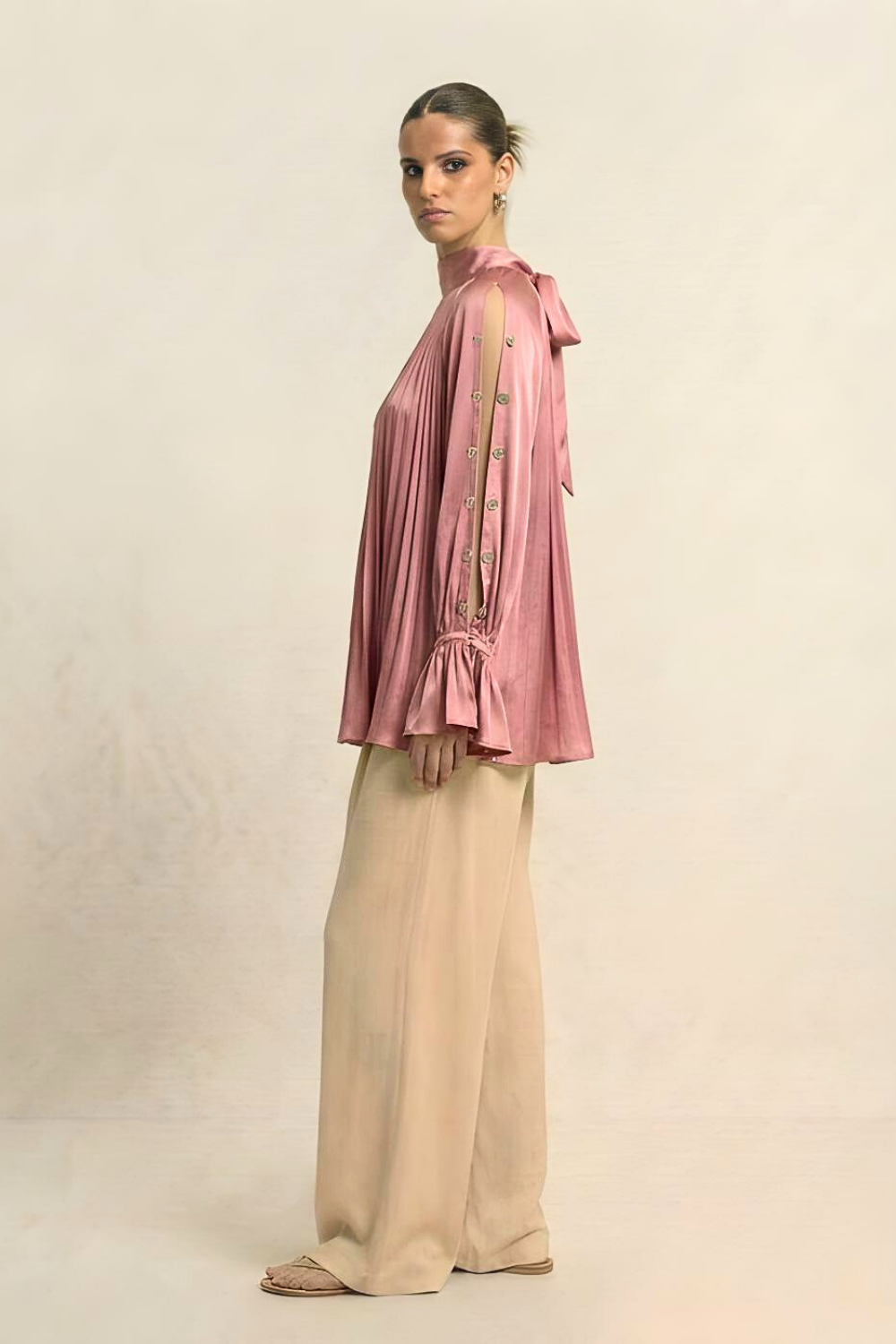 Halter Neck Blouse - Brick Red
