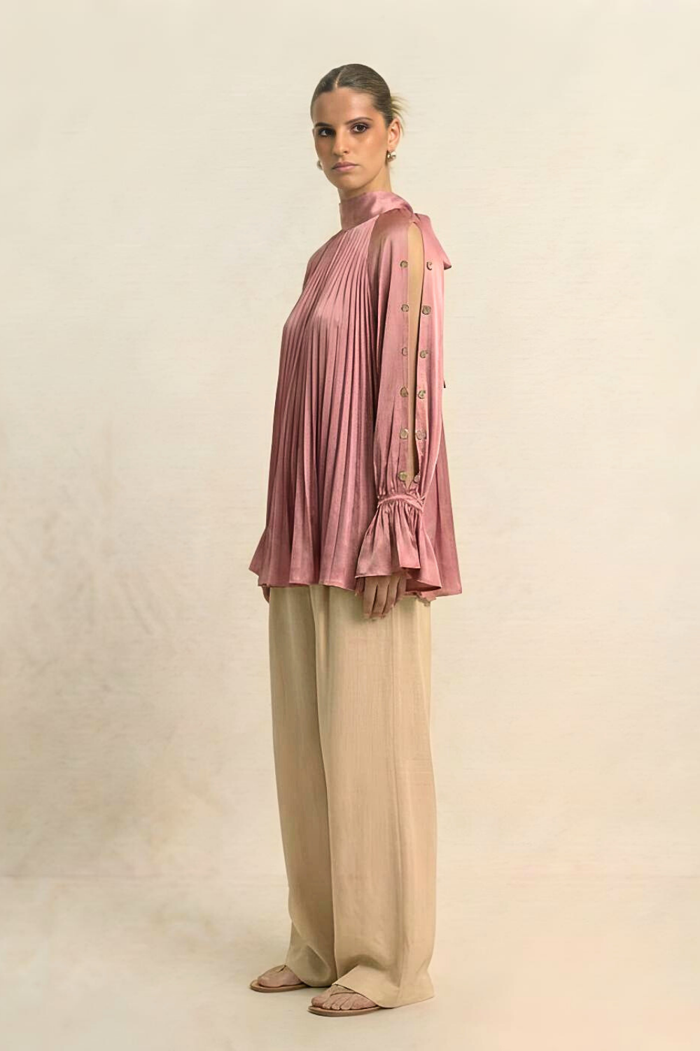 Halter Neck Blouse - Brick Red