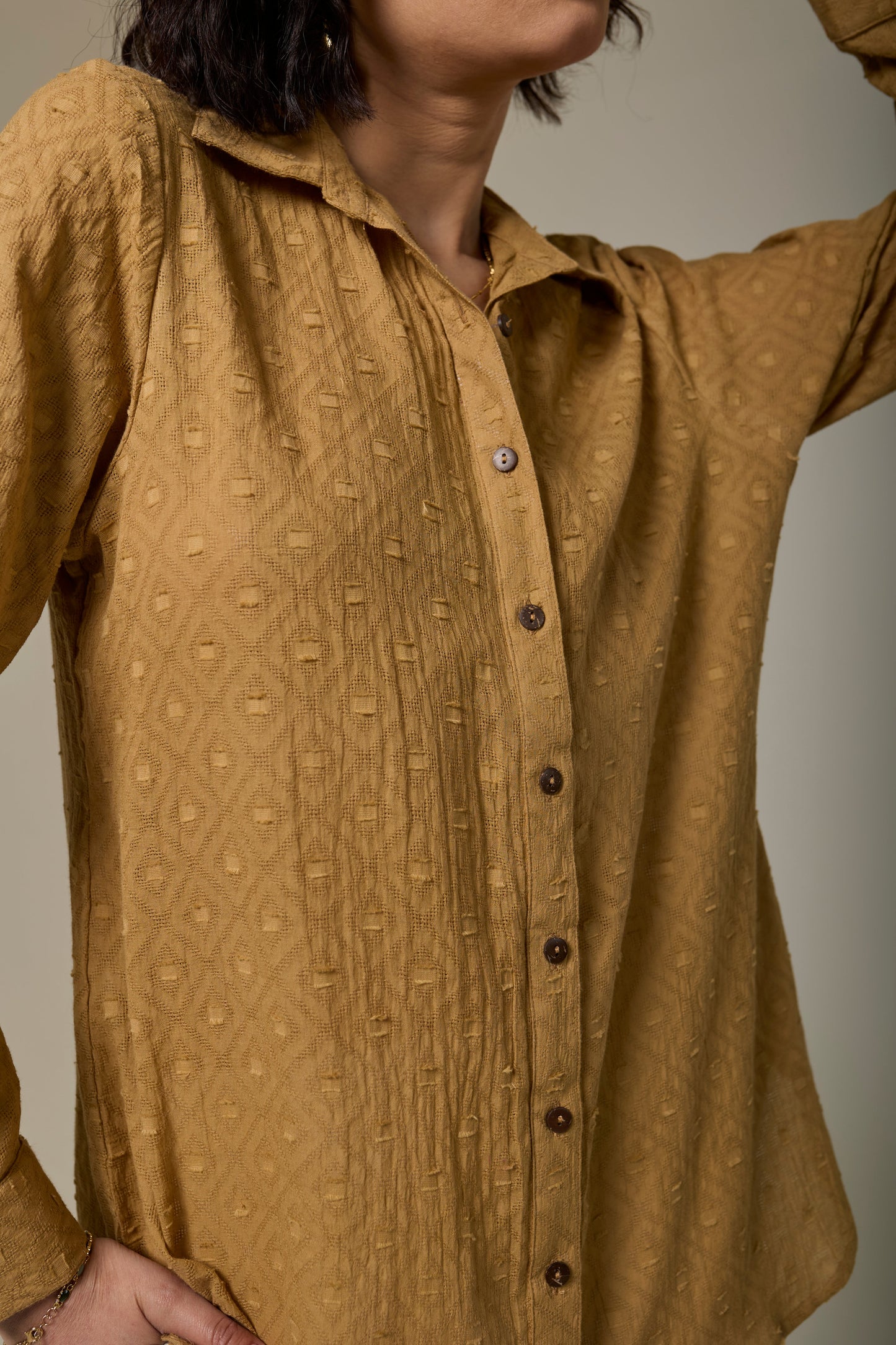 Sand Cotton Textured shirt