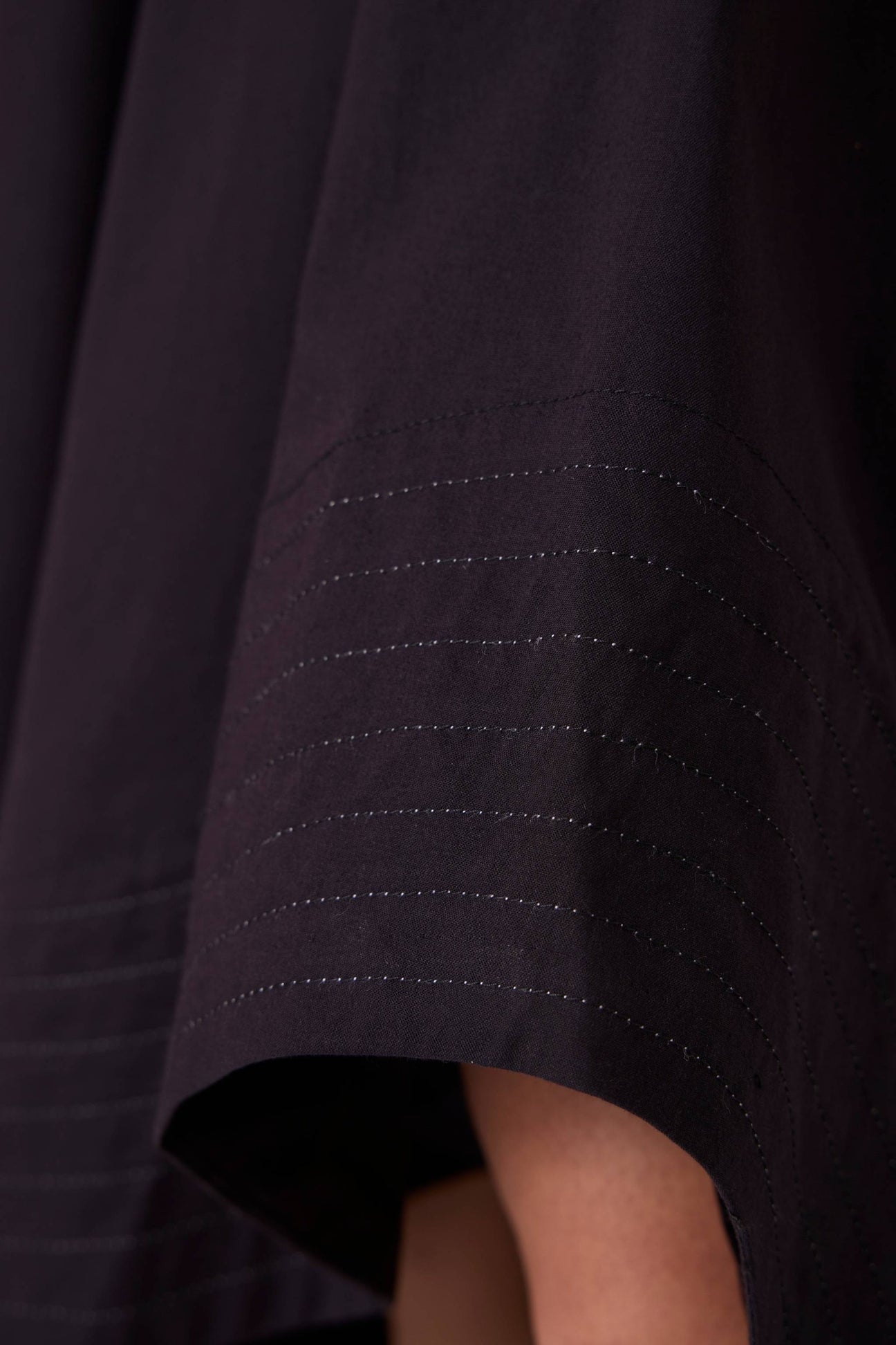 Kira Black Cotton Panelled Dress