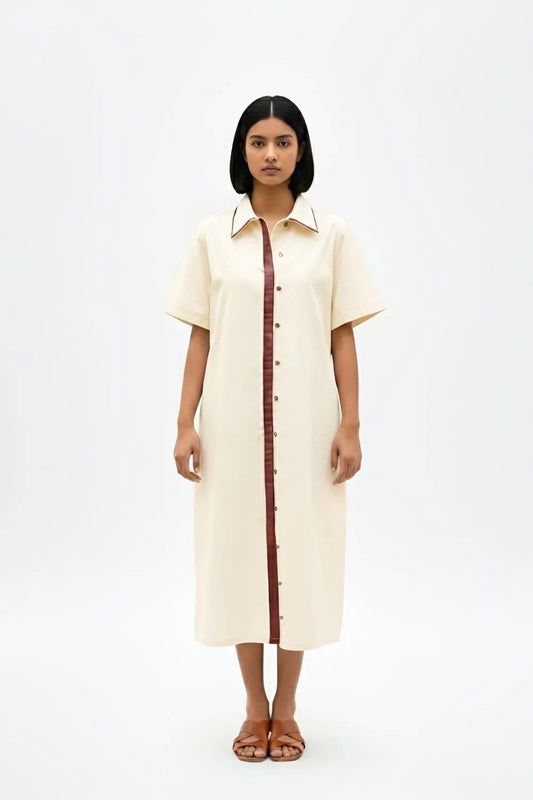 Ivory-Tuscan Red Shirt Dress