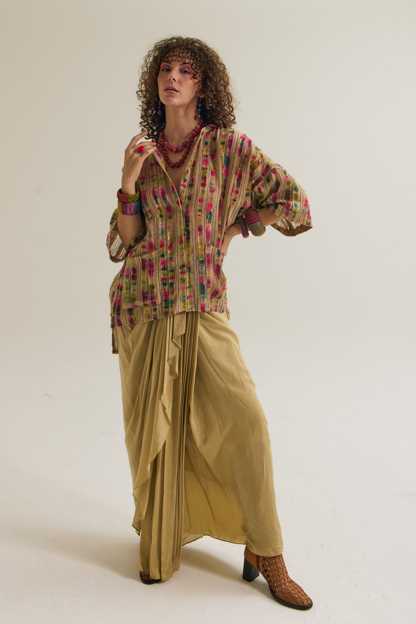 Gulmohar pleated skirt