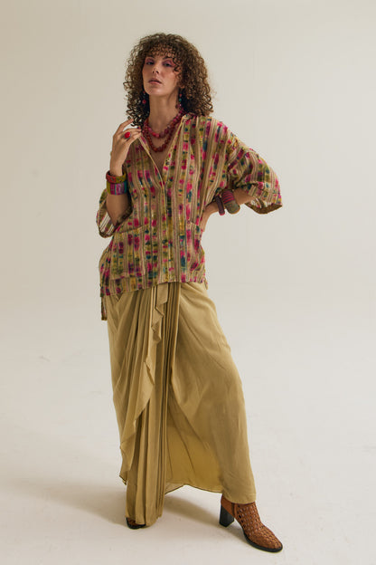Gulmohar pleated skirt