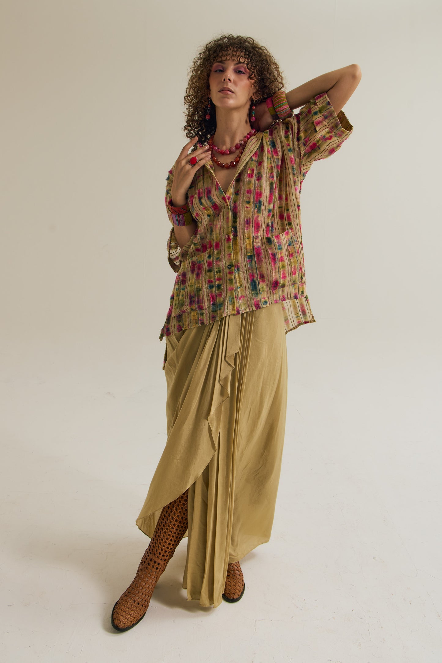 Gulmohar pleated skirt