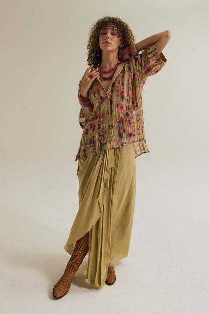Gulmohar pleated skirt