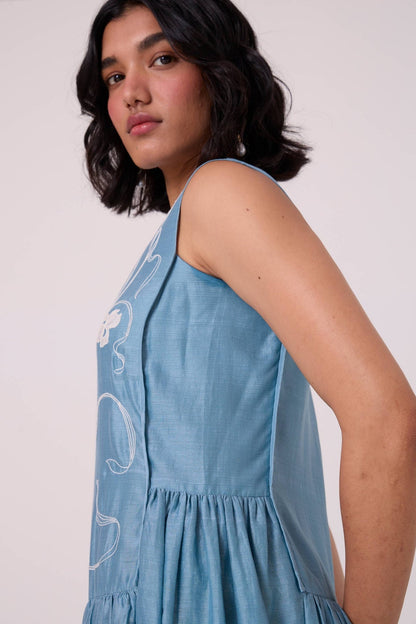 Aleksey Blue Handwoven Maxi Dress