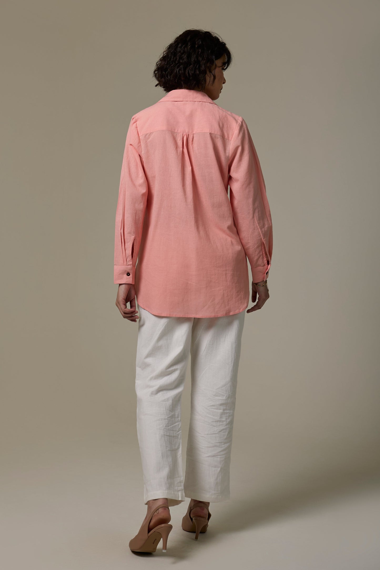 Coral Cotton Linen Shirt