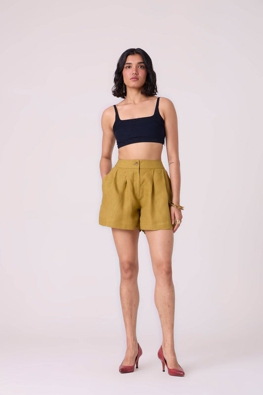 Maxim Olive Linen Shorts