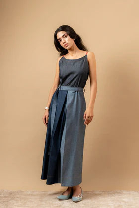 LOUISA UPCYCLED DENIM DRESS