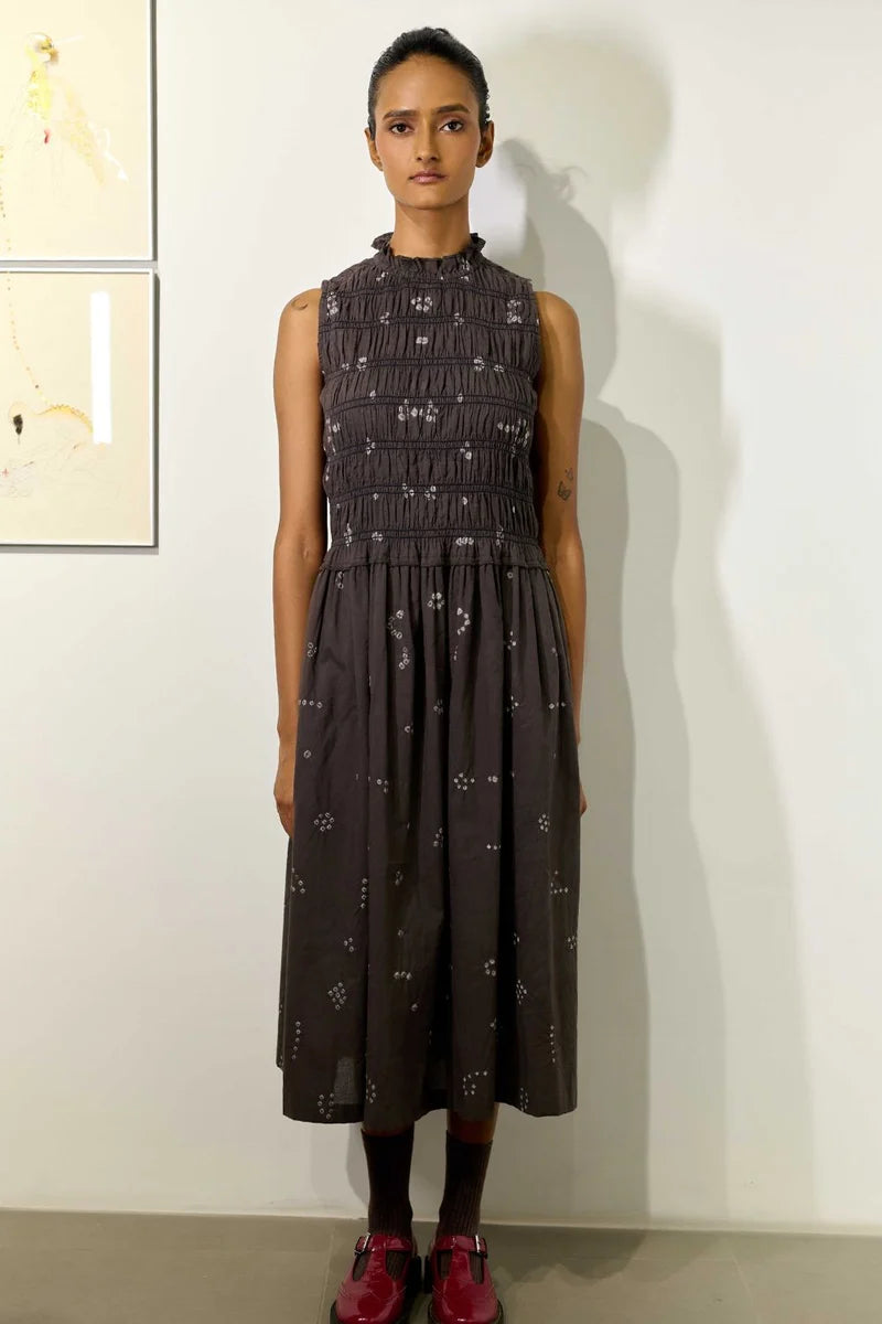 MIDSUMMER BANDHANI SMOCKED DRESS