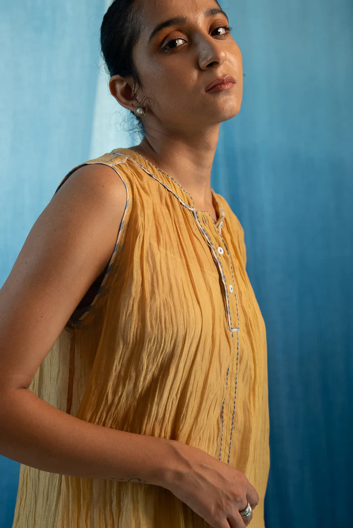 AY Chanderi Gathered Dress