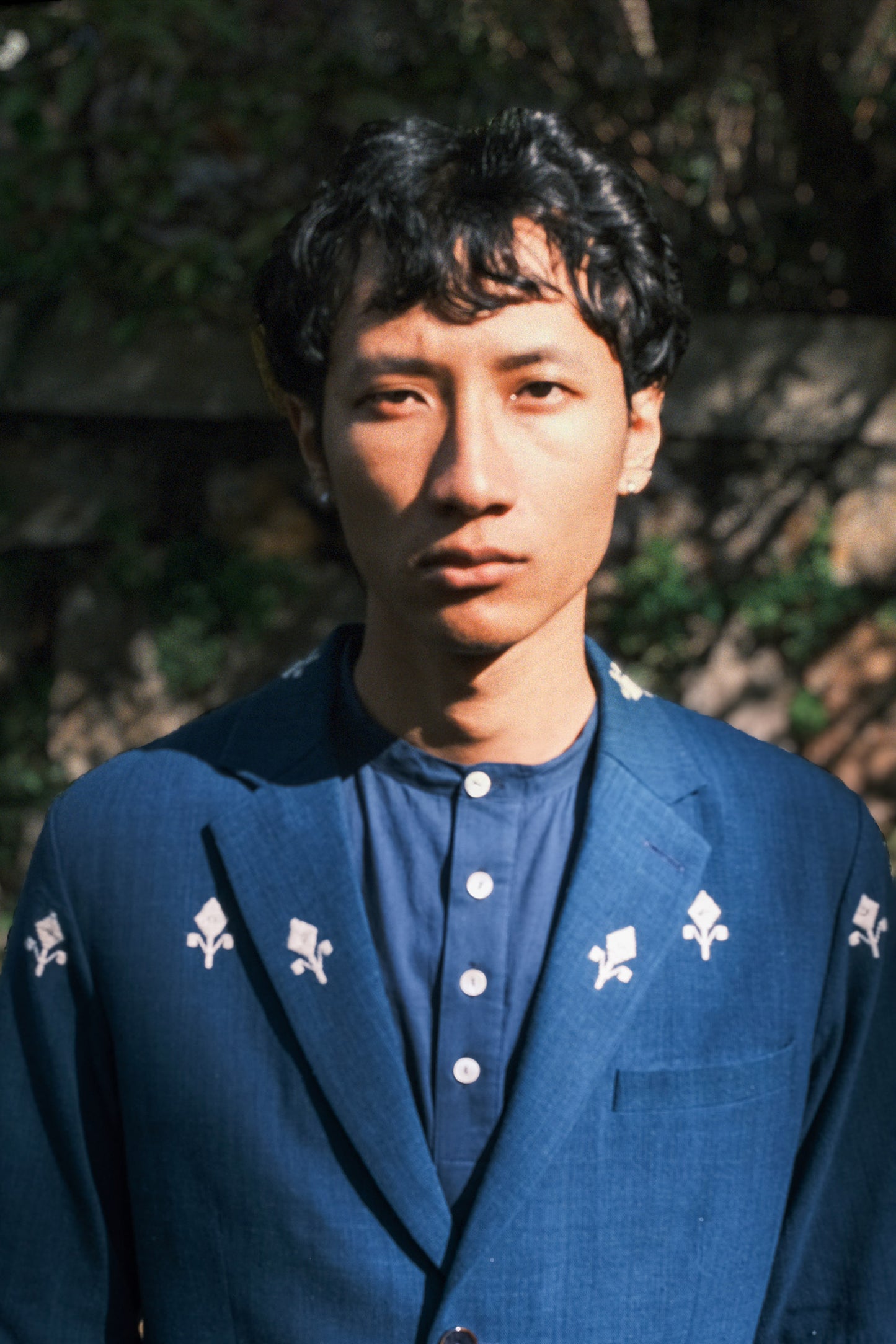 Creator Indigo Eri Silk short sleeve Jacket.