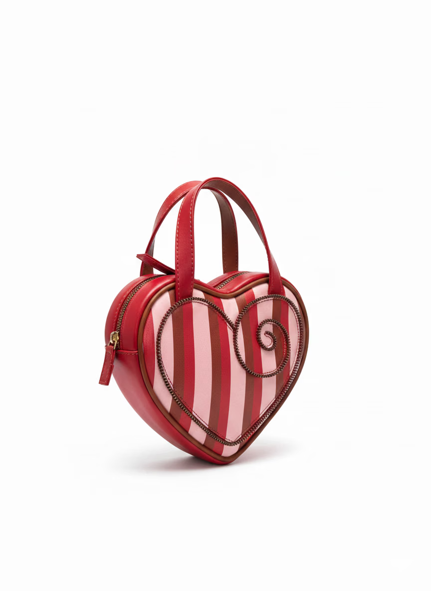 Stripe Chain Heart Bag