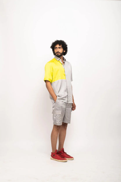 Grey-Neon Colorblocked Shirt