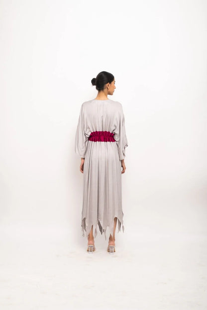Grey-Wine Asymmetrical Cape