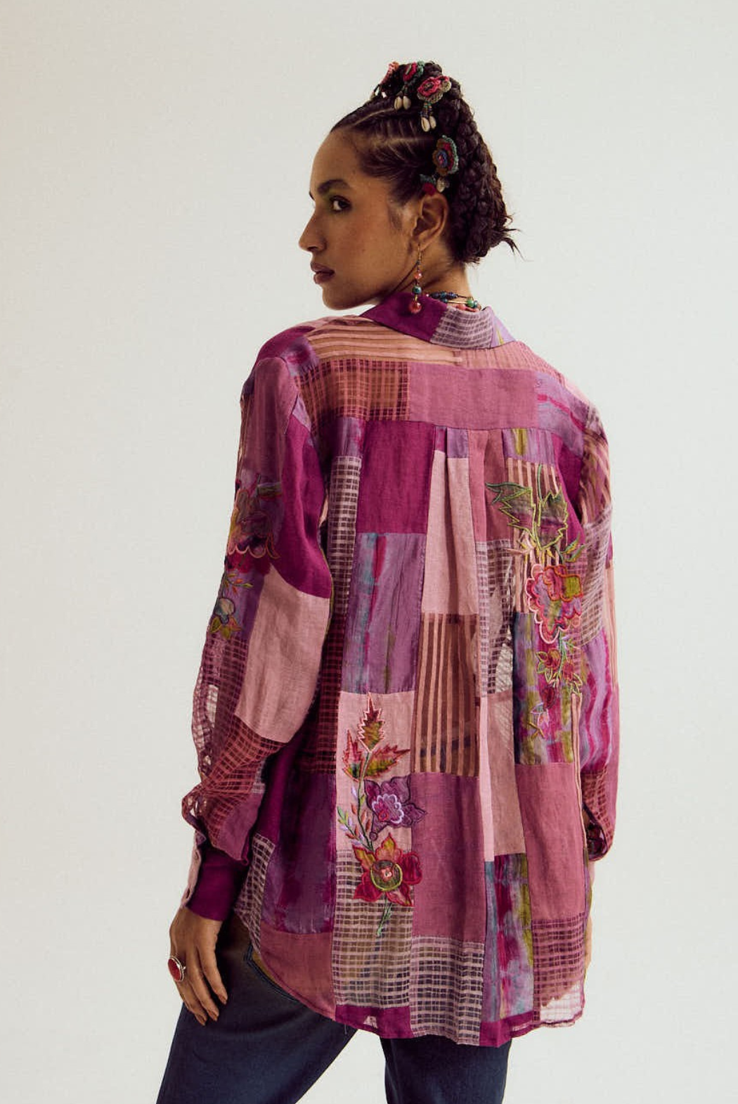 Paako patchwork shirt- lavender