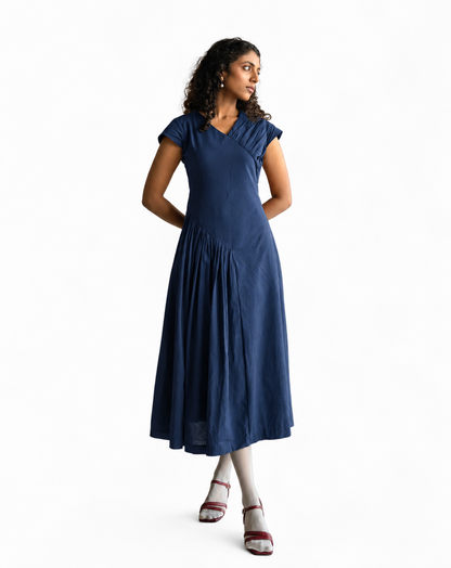 Askew Indigo Dress