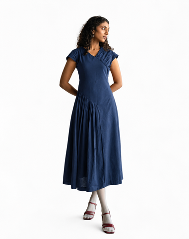 Askew Indigo Dress