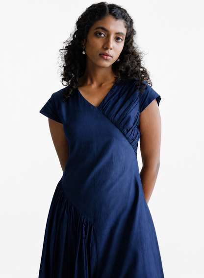 Askew Indigo Dress