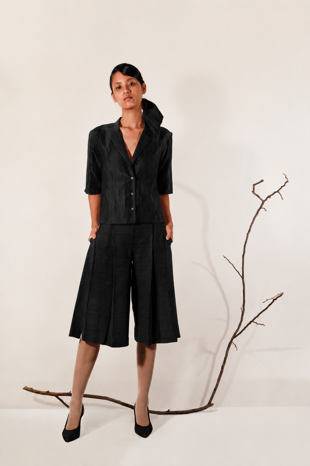 Eri Silk hakama style shorts