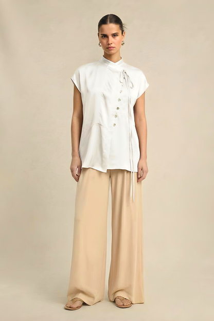 Crew Neck Blouse - Ivory