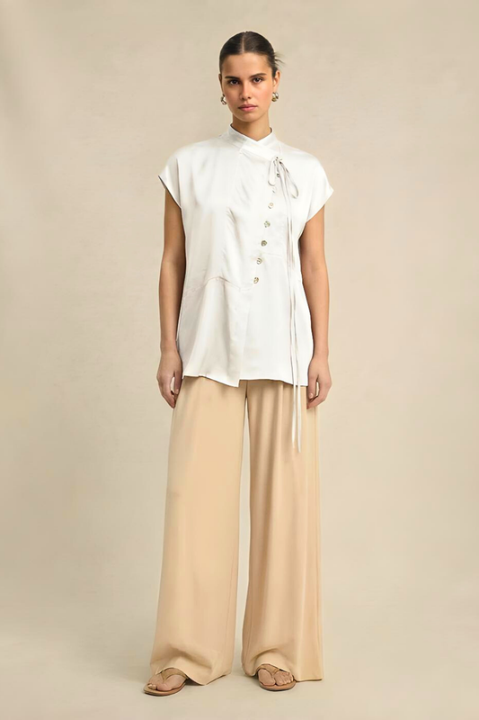 Crew Neck Blouse - Ivory