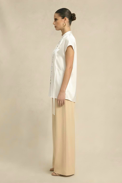 Crew Neck Blouse - Ivory