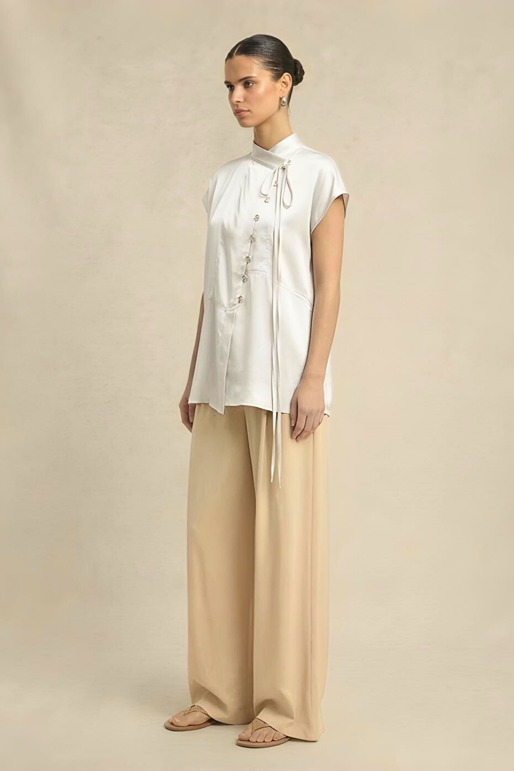 Crew Neck Blouse - Ivory