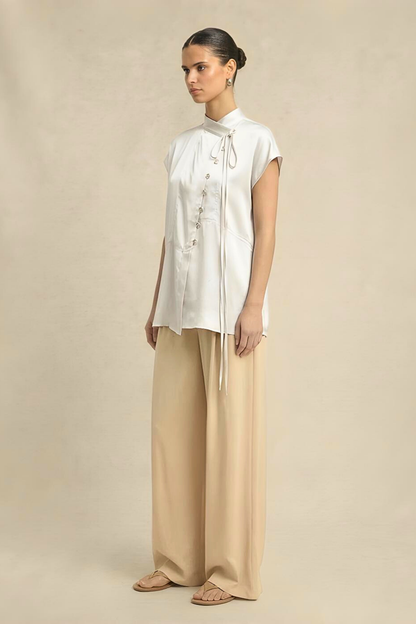 Crew Neck Blouse - Ivory