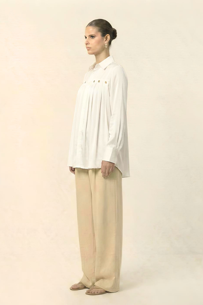 Gather Shirt - Ivory