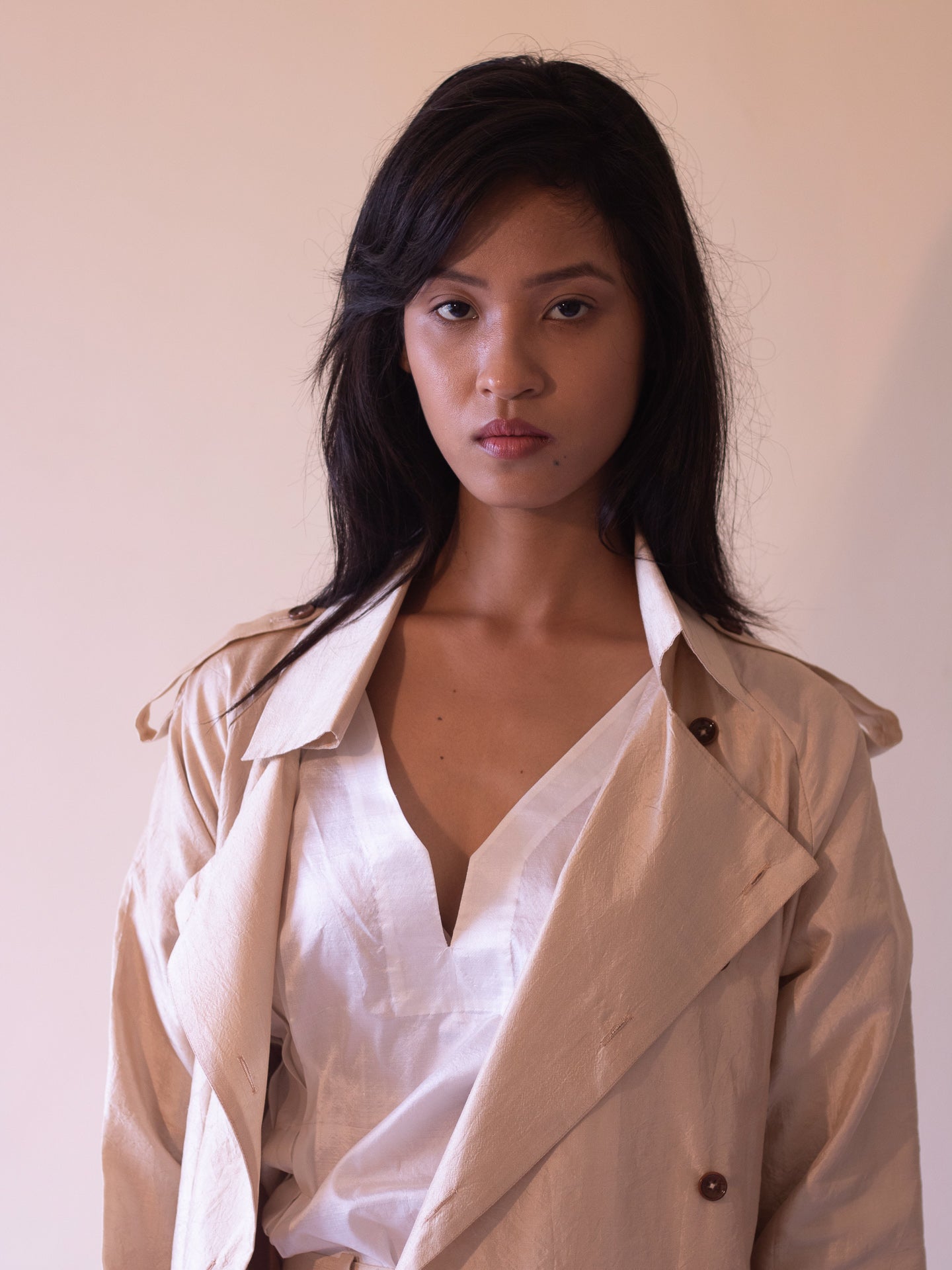 Tea Dyed Handwoven Mulberry Silk Trench Coat
