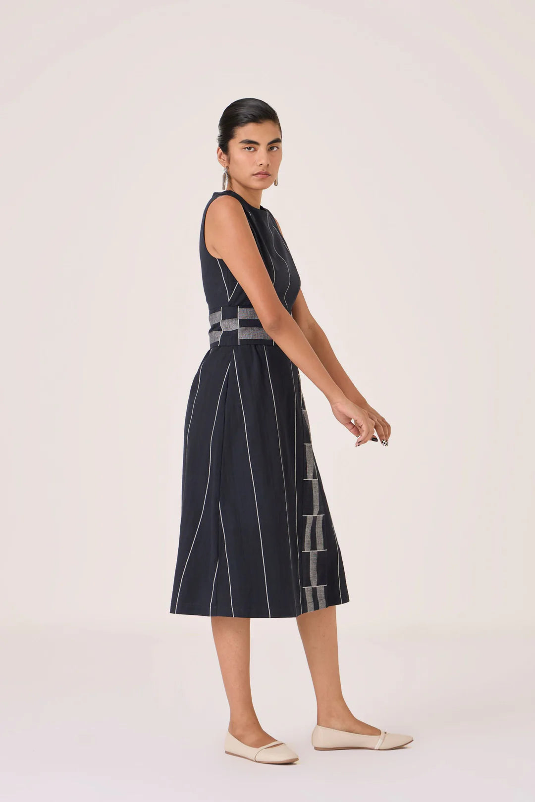 Viva Handwoven Striped Midi Dress