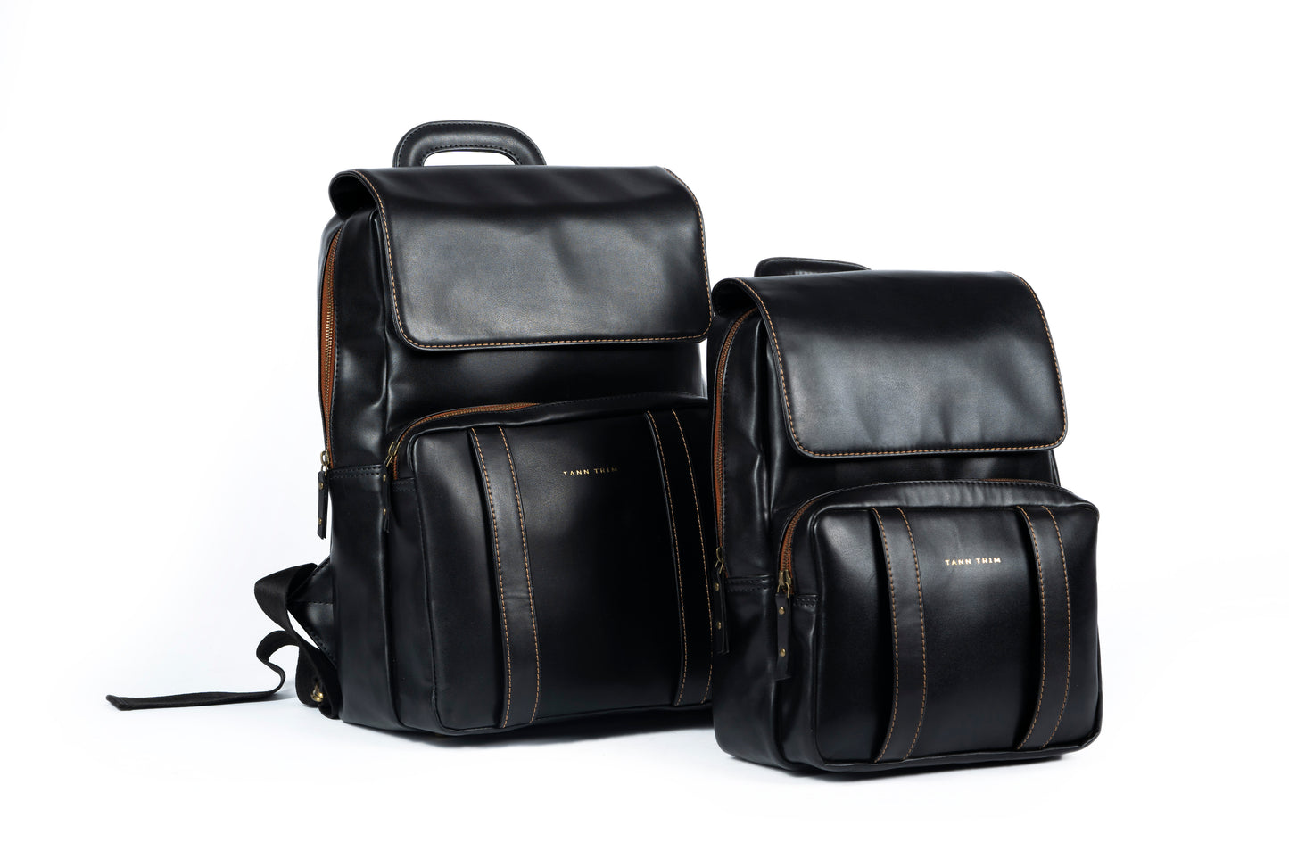 Black conscious vegan leather unisex bag pack.