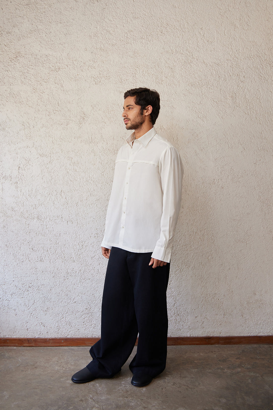 white cotton popline shirt for men, shirt for men, sustainable shirt