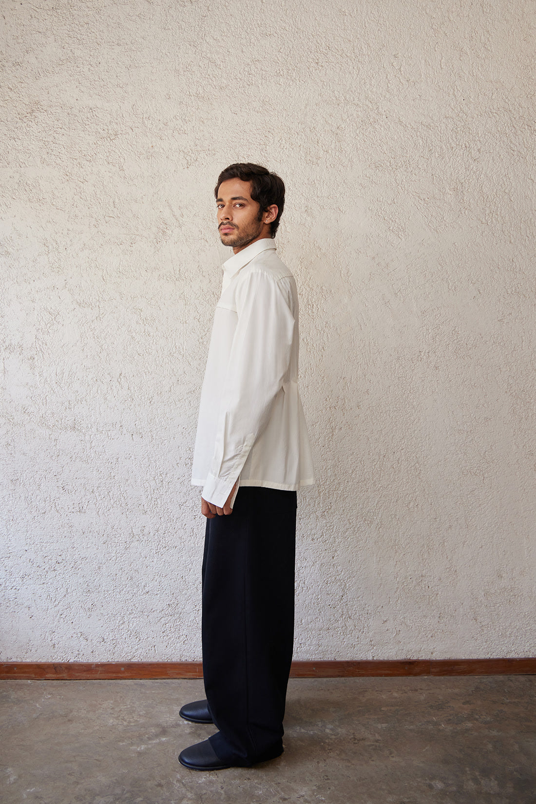 white cotton popline shirt for men, shirt for men, sustainable shirt